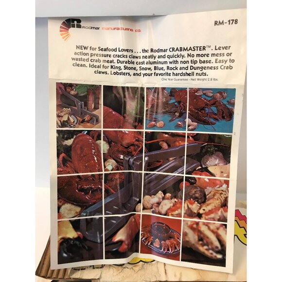 The Rodmar CRABMASTER Professional Crab And Lobster Cracker Vintage 1970's - Picture 10 of 10